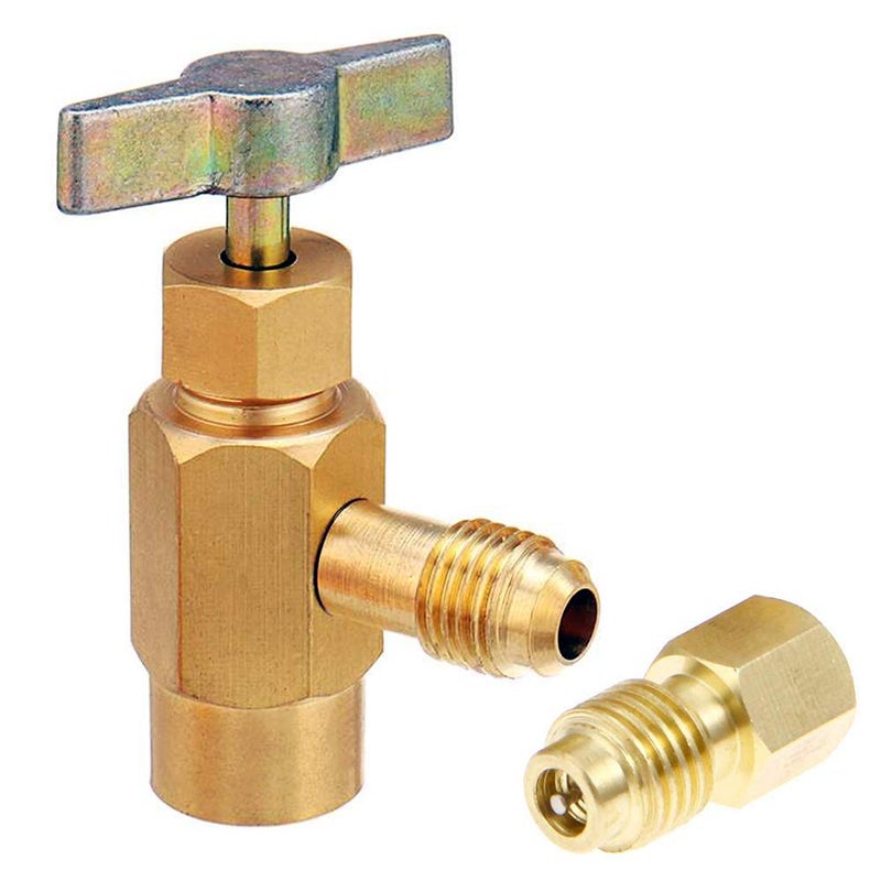 LIYYOO R134a Air Conditioner A/C Refill Refrigerant Dispensing Tap Valve Bottle Opener Adapter Refueling Conditioning Kit Fit for Home Air Conditioning Automotive Air Conditioning Refrigerant Charging - Image 1